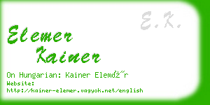 elemer kainer business card